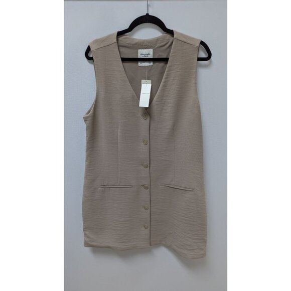 Abercrombie & Fitch Taupe "Fit-to-Flatter" Button-Down Dress - Picture 1 of 2